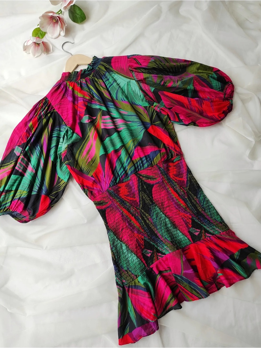 Farm Rio Midnight Leaves Mini Dress - Picture 2 of 7